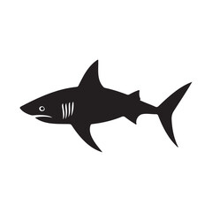 Obraz premium Shark fish silhouette vector illustration