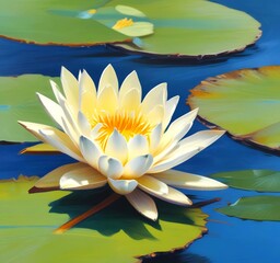 Illustration of water flower lily.