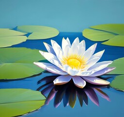 Illustration of water flower lily.