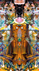Fototapeta premium Abstract art background . Hand painting artwork on canvas .