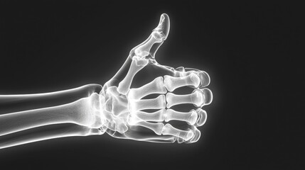 Naklejka premium X-ray Image of a Hand Giving a Thumbs Up Gesture