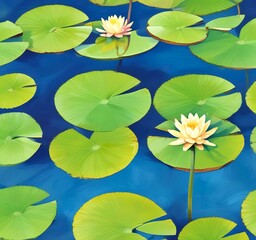 Illustration of water flower lily.