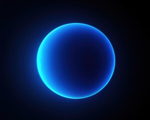 Stunning Glowing Blue Sphere on Black Background Representing a Mystical Element in Outer Space Ideal for Creative and Abstract Projects