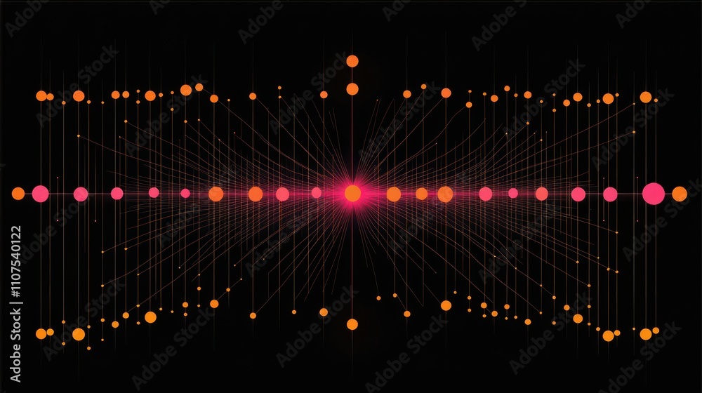 Aufkleber Abstract visualization of data points and connections in a scientific context.