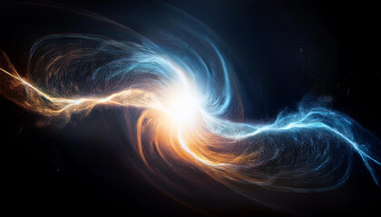 Dynamic Glow and Smoky Vortex on Dark Background