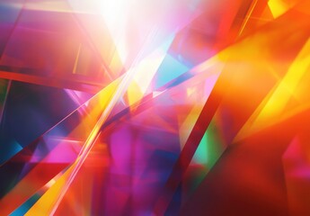 Fototapeta premium Vibrant Abstract Digital Background with Colorful Light Rays and Sharp Geometric Shapes for Modern Art and Design Projects