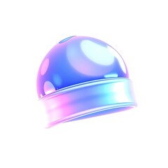 Fototapeta premium 3D Enchanting Beanie Hat Icon with Morphing Shapes for Whimsical Transparent Overlays, High Resolution