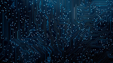 Obraz premium Abstract Futuristic Blue Circuit Board Background
