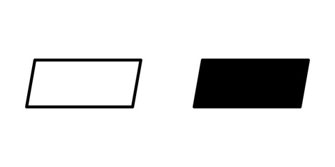 parallelogram Icon set. Symbol isolated white background. vector illustration. color editable.