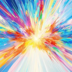 Fototapeta premium Vibrant Explosion of Colorful Abstract Art with Bold Brushstrokes Capturing Energy and Emotion, Ideal for Modern Decor and Creative Projects