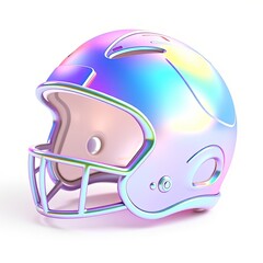 Fototapeta premium Football Gear Icon in Iridescent, Cheerful Style for Transparent Overlays, High-Resolution 3D Illustration