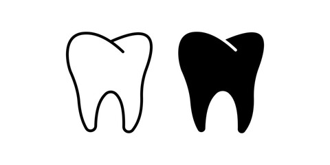 Tooth Icon set. Symbol isolated white background. vector illustration. color editable.