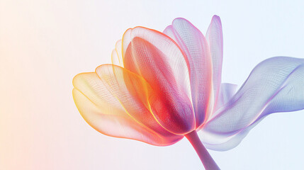 Abstract gradient tulip flower mesh art.
colorful flower art from mesh for background and wallpaper. AI wallpaper. color vivid nature background. Generative AI.