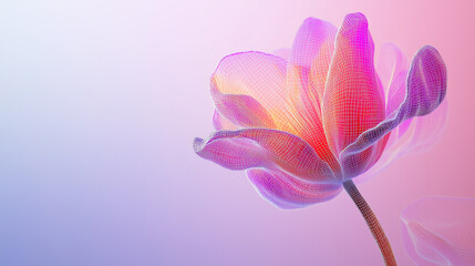 Abstract gradient tulip flower mesh art.
colorful flower art from mesh for background and wallpaper. AI wallpaper. color vivid nature background. Generative AI.