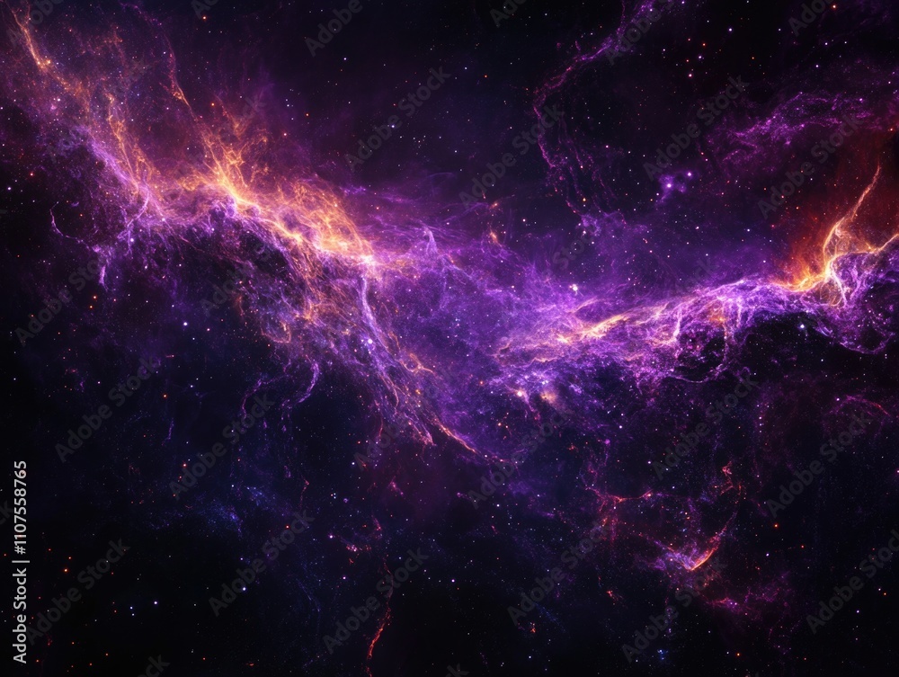 Wall mural galaxy with purple and red colors