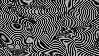 black and white seamless pattern of optical illusion effects like moiré patterns. Generative AI Generative AI.