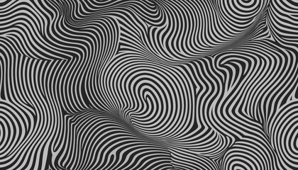 black and white seamless pattern of optical illusion effects like moiré patterns. Generative AI Generative AI.