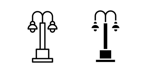 Street Light Icon set. Symbol isolated white background. vector illustration. color editable.