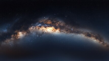 Obraz premium A magnificent view of the Milky Way galaxy stretching across the sky, illuminating the night with countless stars