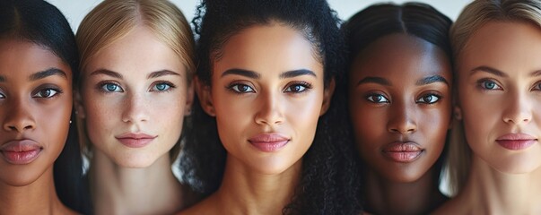 Obraz premium Five diverse women showing equality and sisterhood