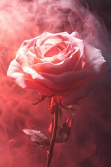 Pink Rose with Smoke