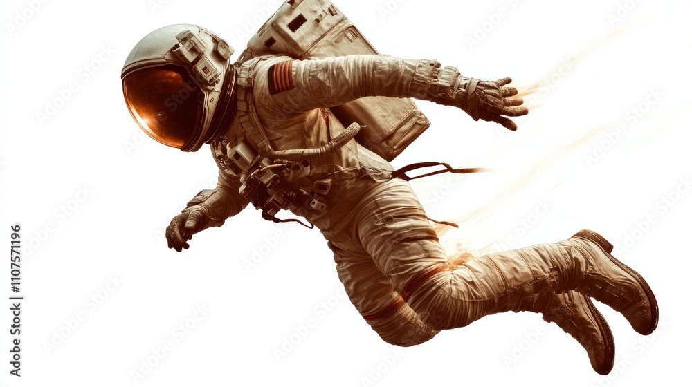 Aufkleber an astronaut floating in space, showcasing the vastness of the cosmos.