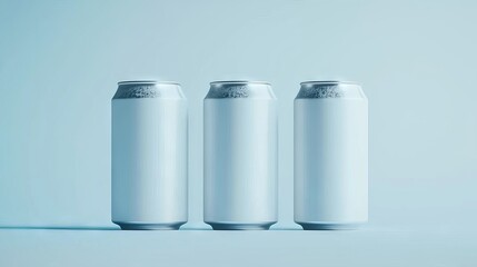 A 3D rendering of a plain white metallic can mockup, set against a white backdrop.