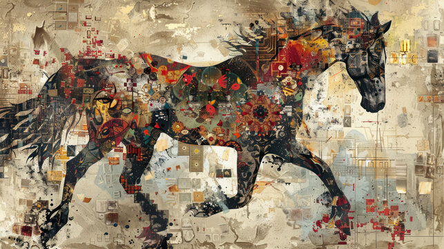 horse form, abstract.   