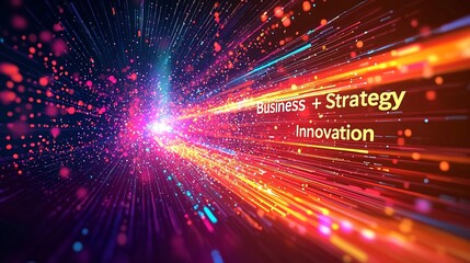 Fototapeta premium Vibrant 3D Data Graph Explosion with Business Strategy Innovation Concepts