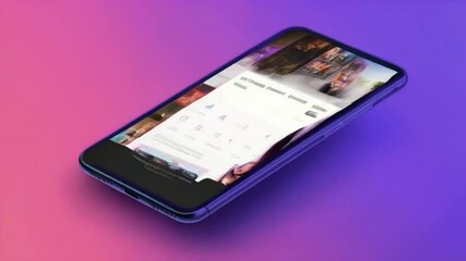 A smartphone displaying a social media app interface with user profiles and features.