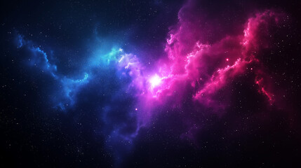 Fototapeta premium Cosmic Nebulae, Vibrant Pink and Blue Nebula in Space. Concept of the universe, space exploration, and astronomy.