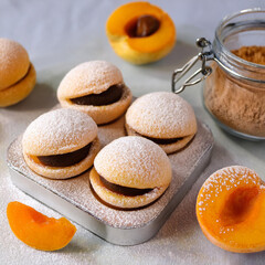 Delightful Peach Shaped Cookies with Creamy Filling