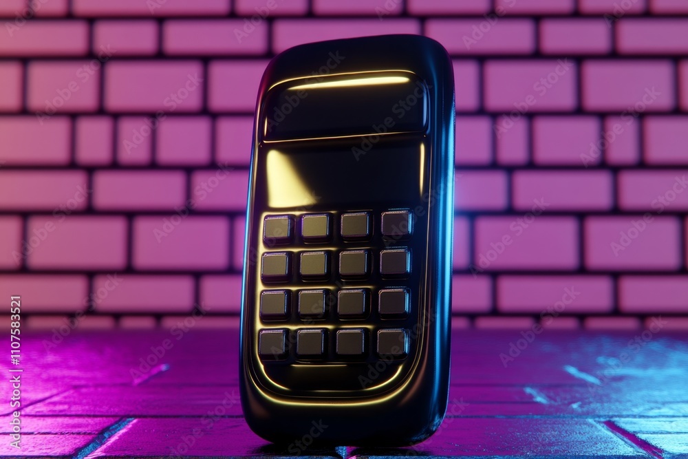 Poster a pixel art depiction of a cellphone displaying a text message, with animated glowing icons and a co