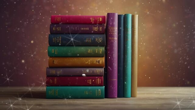 Some magical books in a fantasy world. Seamless 4K looping timelapse video animation background