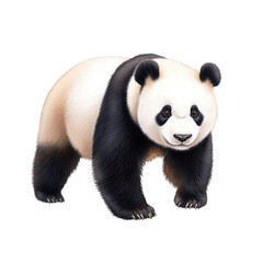 Obraz premium A cute giant panda in nature. isolated on white background.