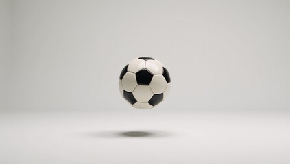 Soccer ball movement captured against a plain white backdrop