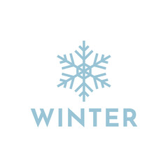 Winter snowflake logo. Snowflake logo illustration.