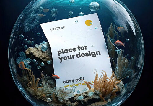 Page Underwater inside Bubble and Corals