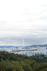 Obraz premium 용마산, 아차산, 롯데월드타워