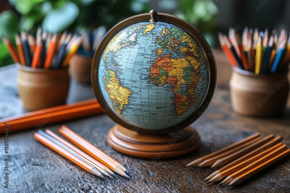 Poster interactive virtual education hubs designed for global self-paced learners, styled for innovation an