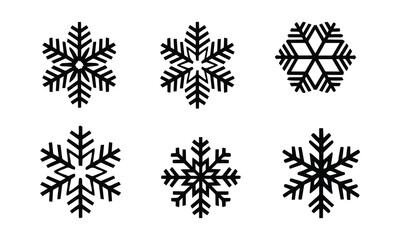 Vector snowflake Collection. Vector illustration set