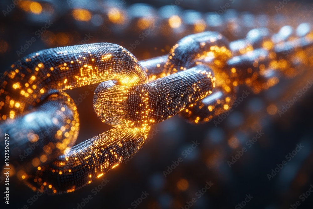Poster Quantum-resistant blockchain systems securing future financial networks, depicted futuristically and