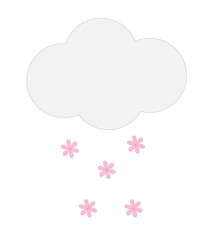 Obraz premium cloud pink flowers on a white background ,