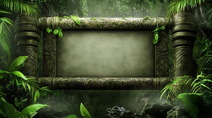 Blank ornate jungle frame.