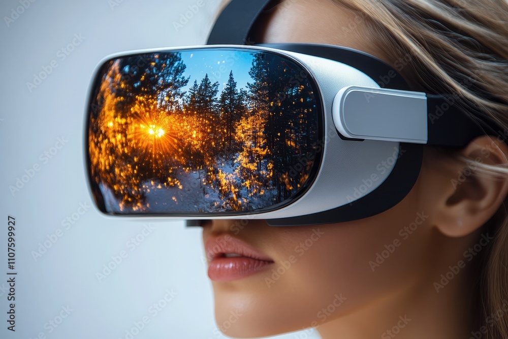 Poster virtual reality-enabled labs providing hands-on experiences in remote education, styled with modern 