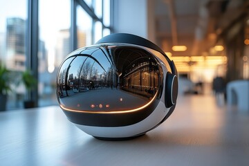 Fototapeta premium Virtual reality meeting solutions for remote work setups, showcasing futuristic innovation,