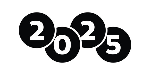 Fototapeta premium 2025 Happy New Year text design on white background