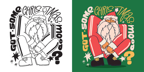 Fototapeta premium Funny winter lettering - hand drawn doodle set. 100% vector image - lettering for t-shirt design, mug print, clothes print.