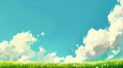 Wallpaper Design of Sky and Grass Background Image