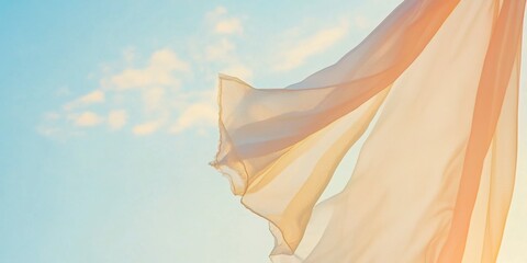 breeze curtain Evening pastel sky Slow-motion v